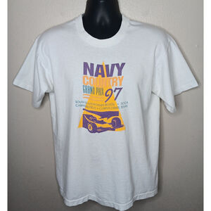 VTG 90s Navy Country Grand Prix Large T-shirt Single Stitch Racing Tee 1997 USA